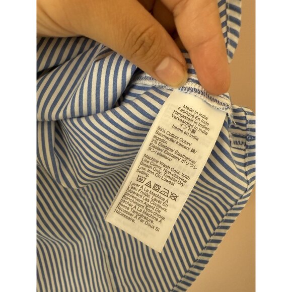 J . Crew Cotton Poplin Button Up Signature Fit Shirt Preppy Nautical Modest M - Picture 8 of 10